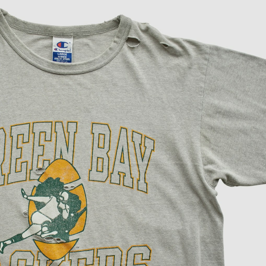 Green Bay Packers Champion 90s T-shirt - Heather Gray Vintage discount