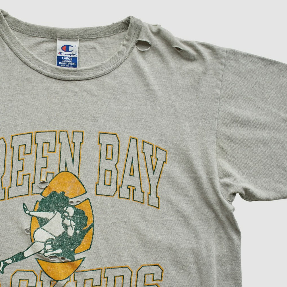 Green Bay Packers Champion 90s T-shirt - Heather Gray Vintage discount