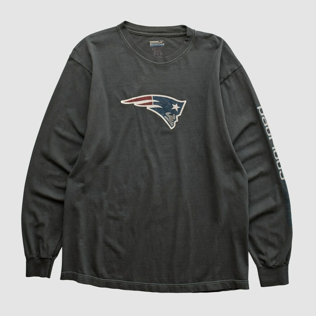 New England Patriots Reebok 2000s Long Sleeve T-shirt - Charcoal Vintage for sale