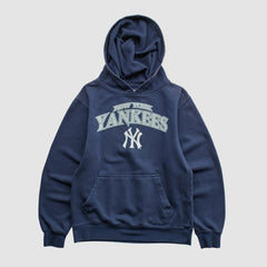 New York Yankees Stitches 2010s Hooded Pullover Sweatshirt - Navy Vintage