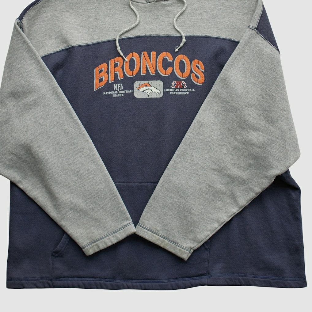 Denver Broncos NFL 2000s Hooded Pullover Sweatshirt - Heather Gray Vintage outlet
