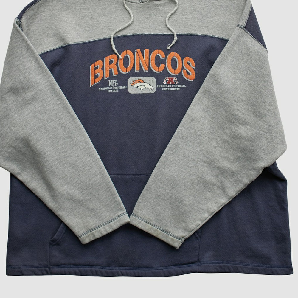 Denver Broncos NFL 2000s Hooded Pullover Sweatshirt - Heather Gray Vintage outlet