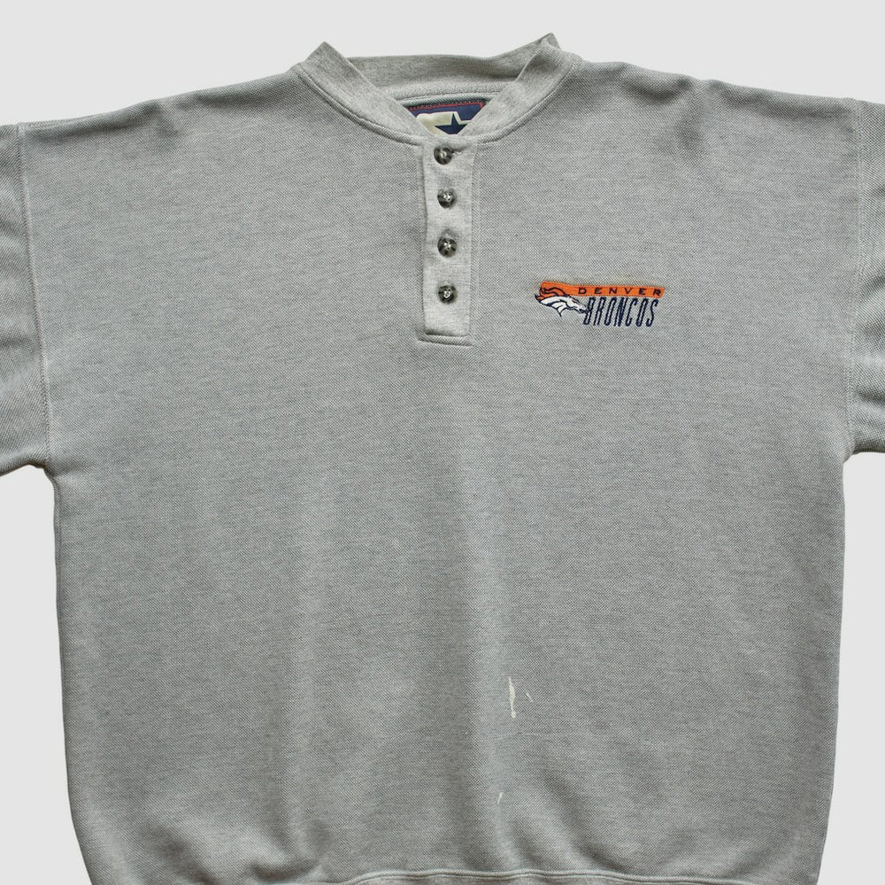 Denver Broncos Starter 90s Pullover Sweatshirt - Heather Gray Vintage outlet