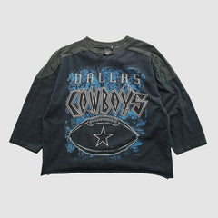 Dallas Cowboys Front Row 1995 T-shirt - Black Vintage sale