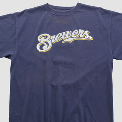 Milwaukee Brewers Majestic 2000s T-shirt - Navy Vintage