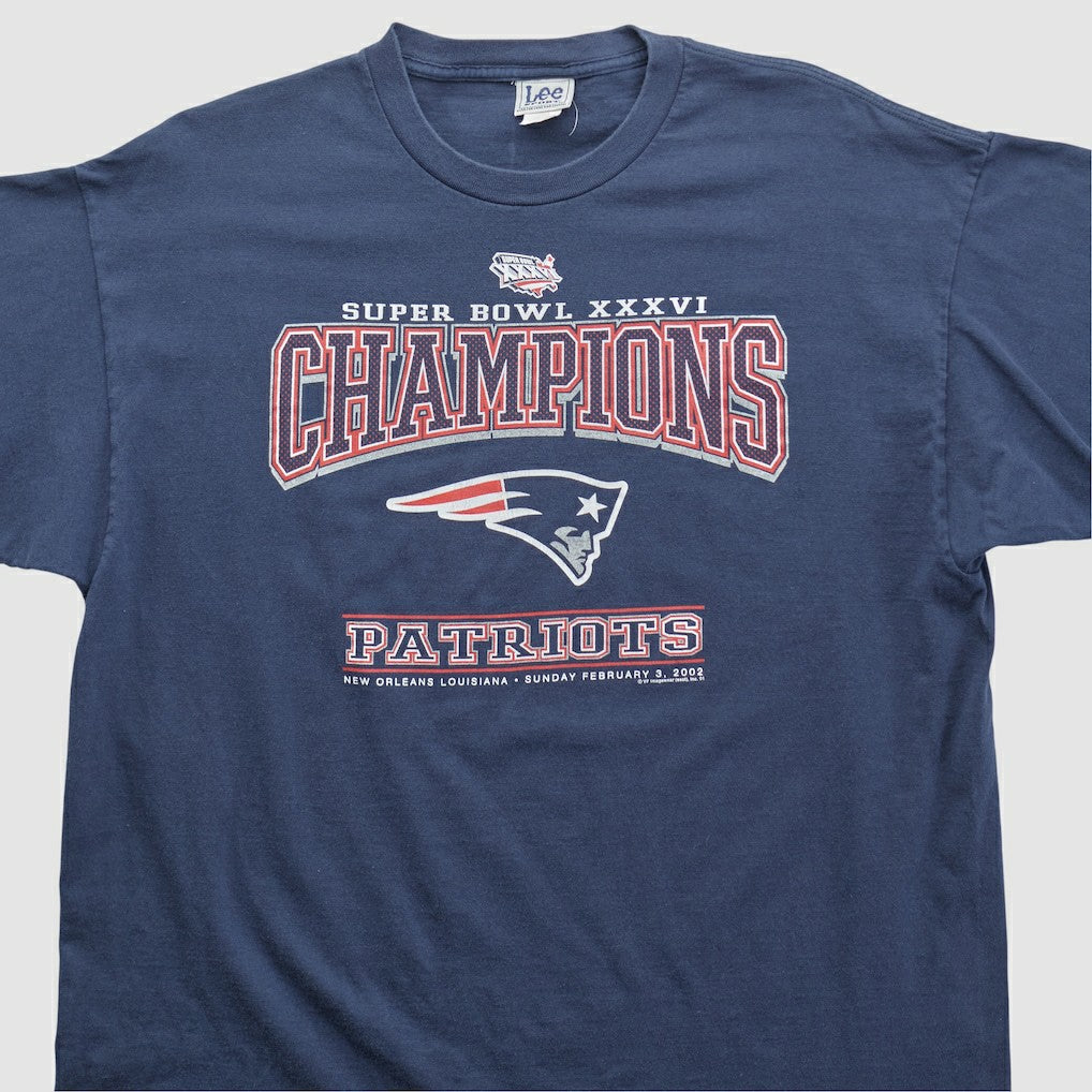 New England Patriots Lee Apparel 2002 T-shirt - Navy Vintage discount
