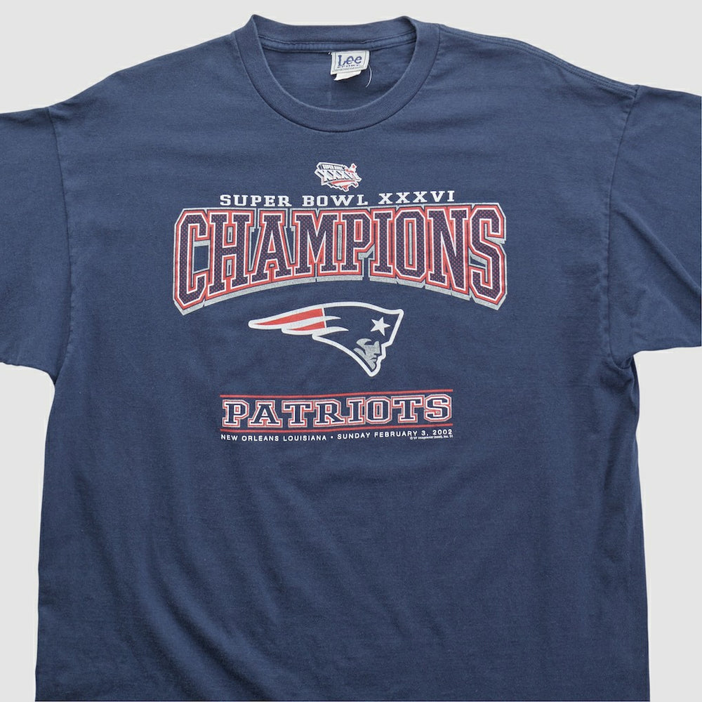 New England Patriots Lee Apparel 2002 T-shirt - Navy Vintage discount