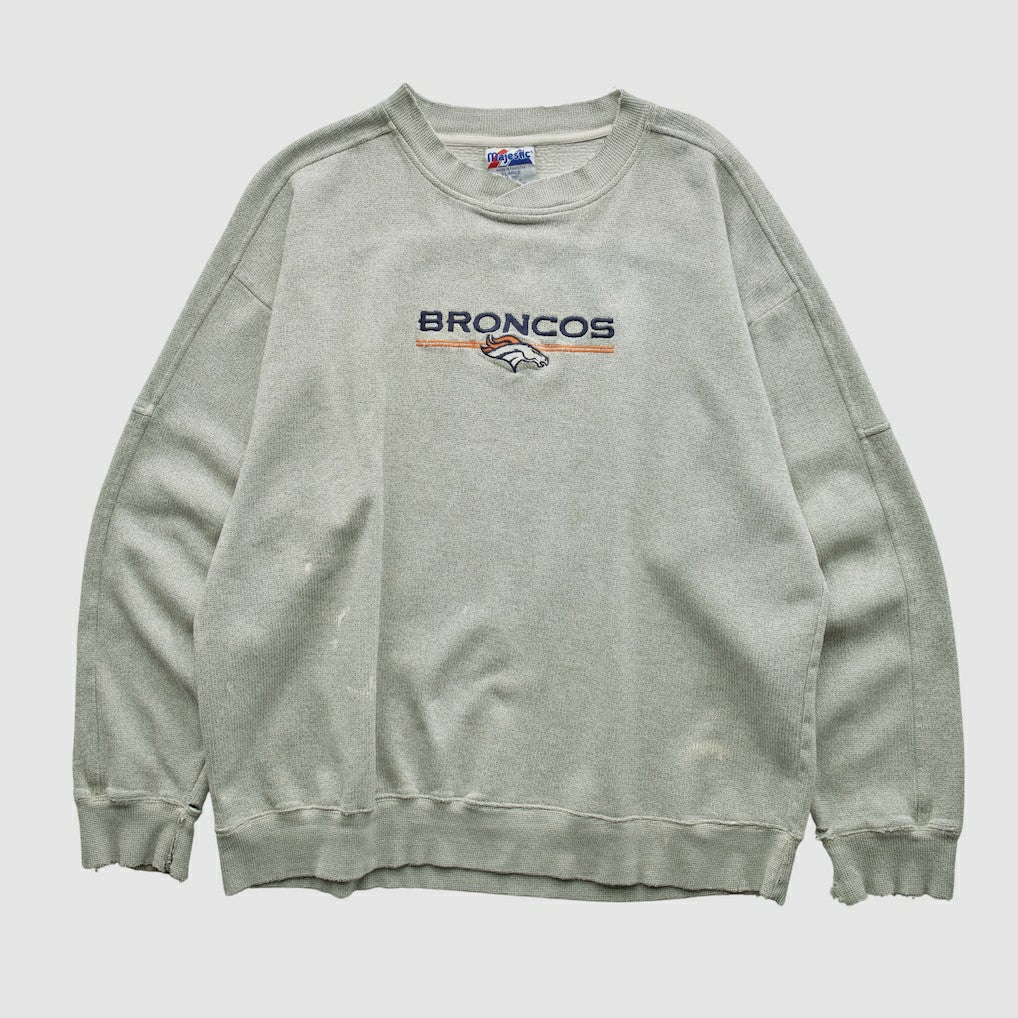 Denver Broncos Majestic 2000s Pullover Sweatshirt - Heather Gray Vintage online