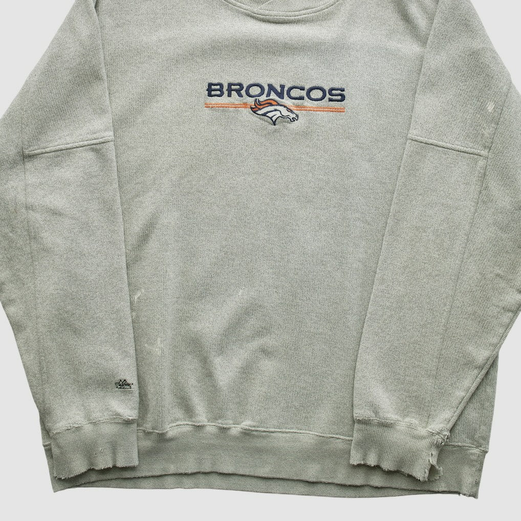 Denver Broncos Majestic 2000s Pullover Sweatshirt - Heather Gray Vintage online