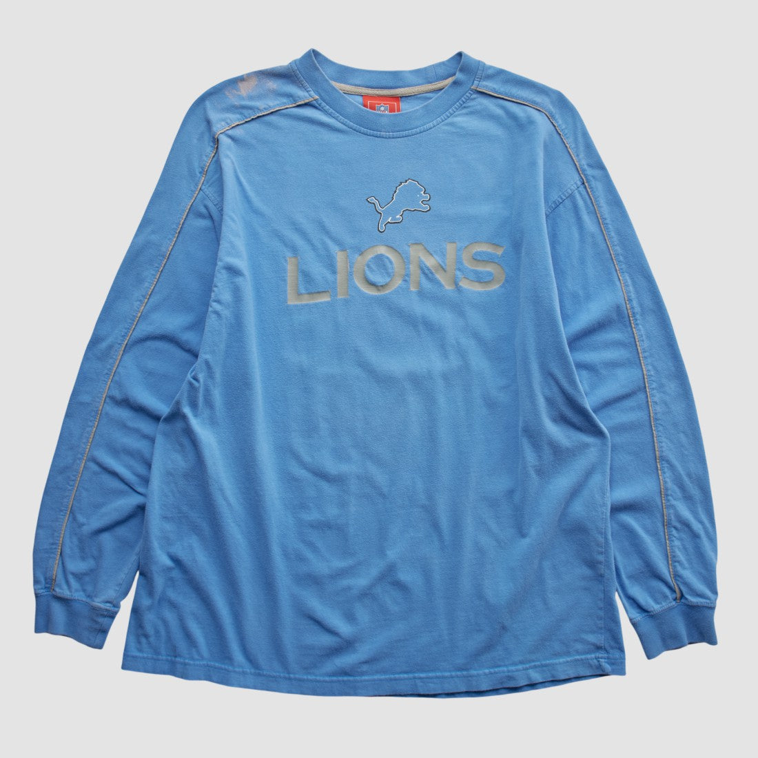 Detroit Lions NFL 2000s Long Sleeve T-shirt - Light Blue Vintage on sale