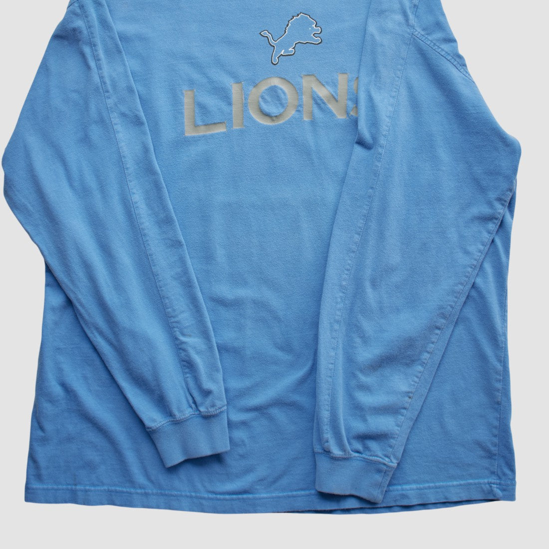Detroit Lions NFL 2000s Long Sleeve T-shirt - Light Blue Vintage on sale