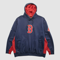 Boston Red Sox Majestic 2000s Hooded Pullover Sweatshirt - Navy Vintage