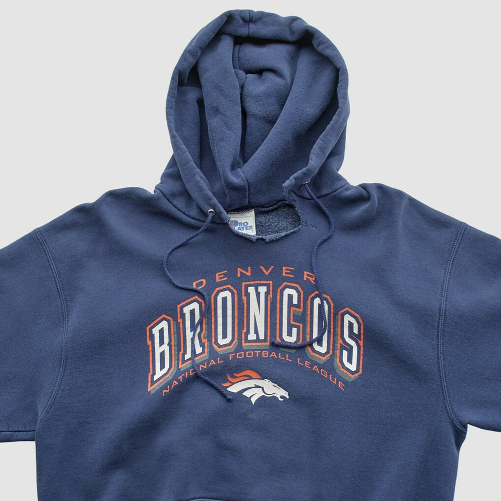 Denver Broncos Pro Player 90s Hooded Pullover Sweatshirt - Navy Vintage online