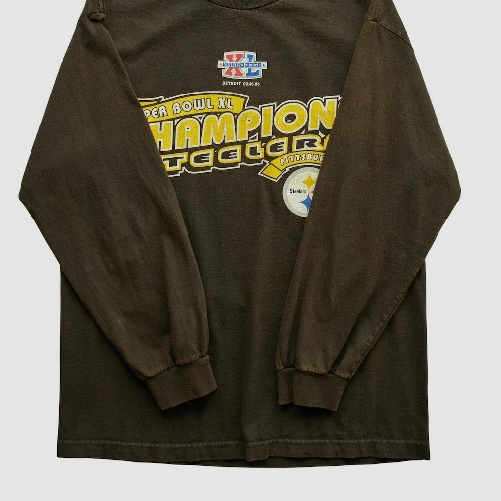 Pittsburgh Steelers Alstyle 2006 Long Sleeve T-shirt - Brown Vintage for sale