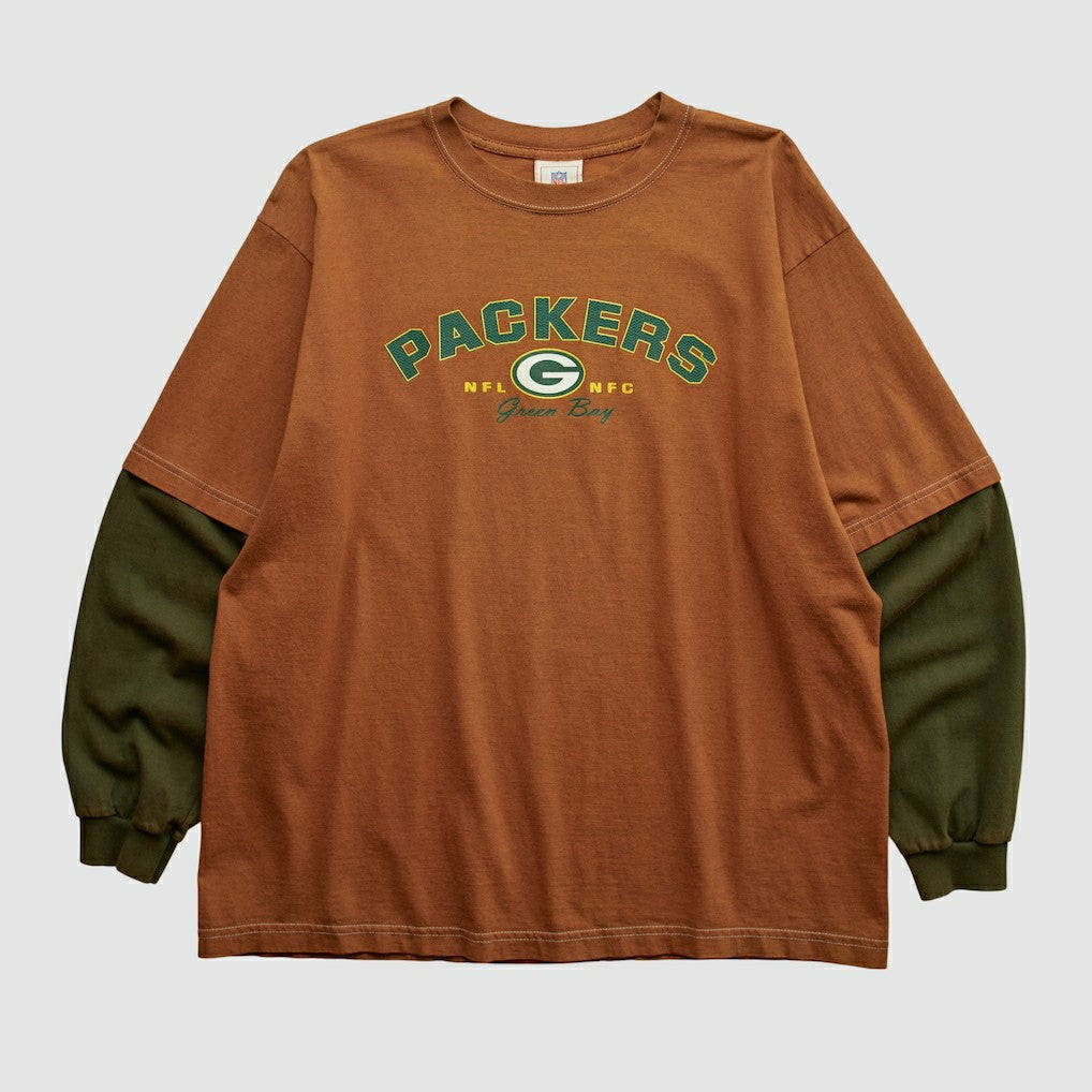 Green Bay Packers NFL 2000s Long Sleeve T-shirt - Clay Vintage online