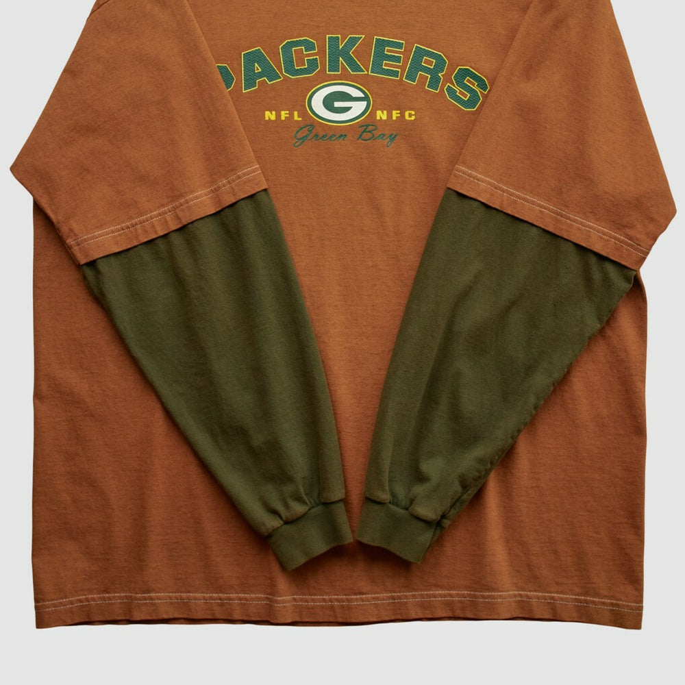 Green Bay Packers NFL 2000s Long Sleeve T-shirt - Clay Vintage online