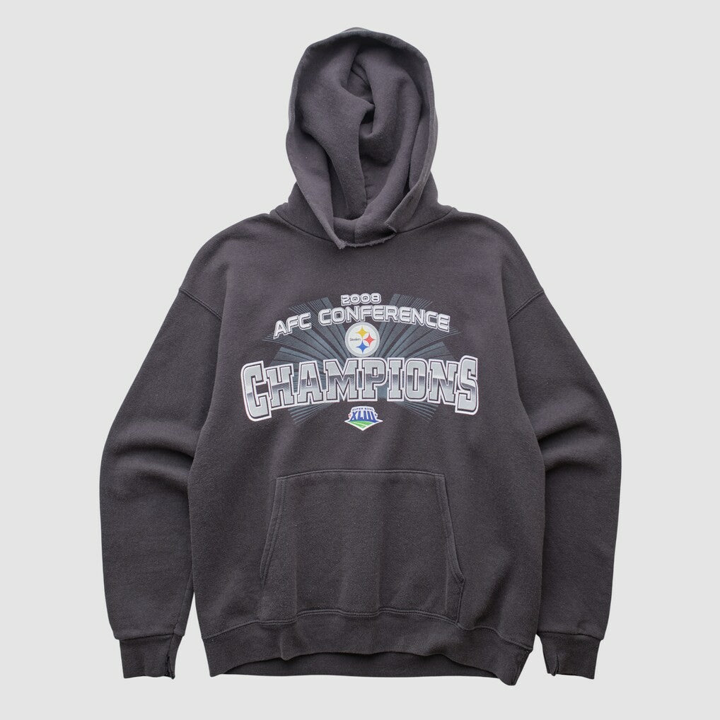 Pittsburgh Steelers NFL 2008 Hooded Pullover Sweatshirt - Black Vintage discount
