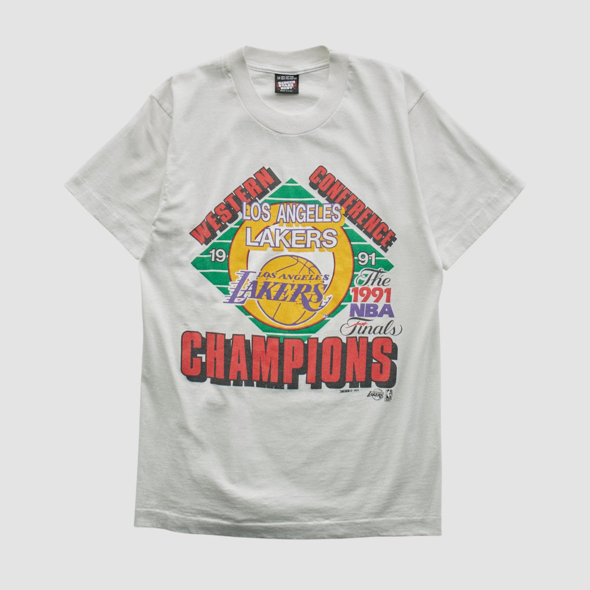 Los Angeles Lakers Screen Stars Best 1991 T-shirt - White Vintage | Vintage on sale