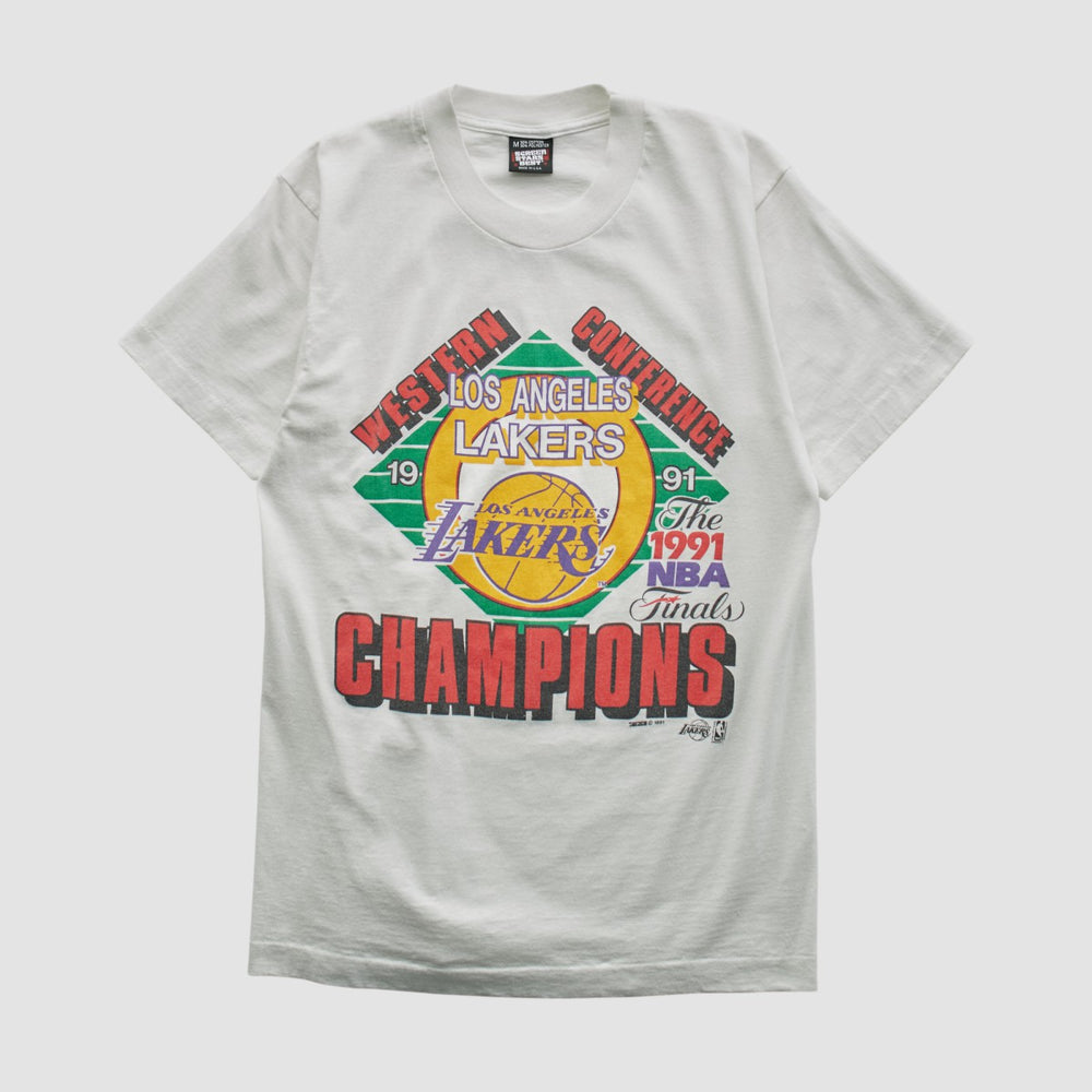 Los Angeles Lakers Screen Stars Best 1991 T-shirt - White Vintage | Vintage on sale