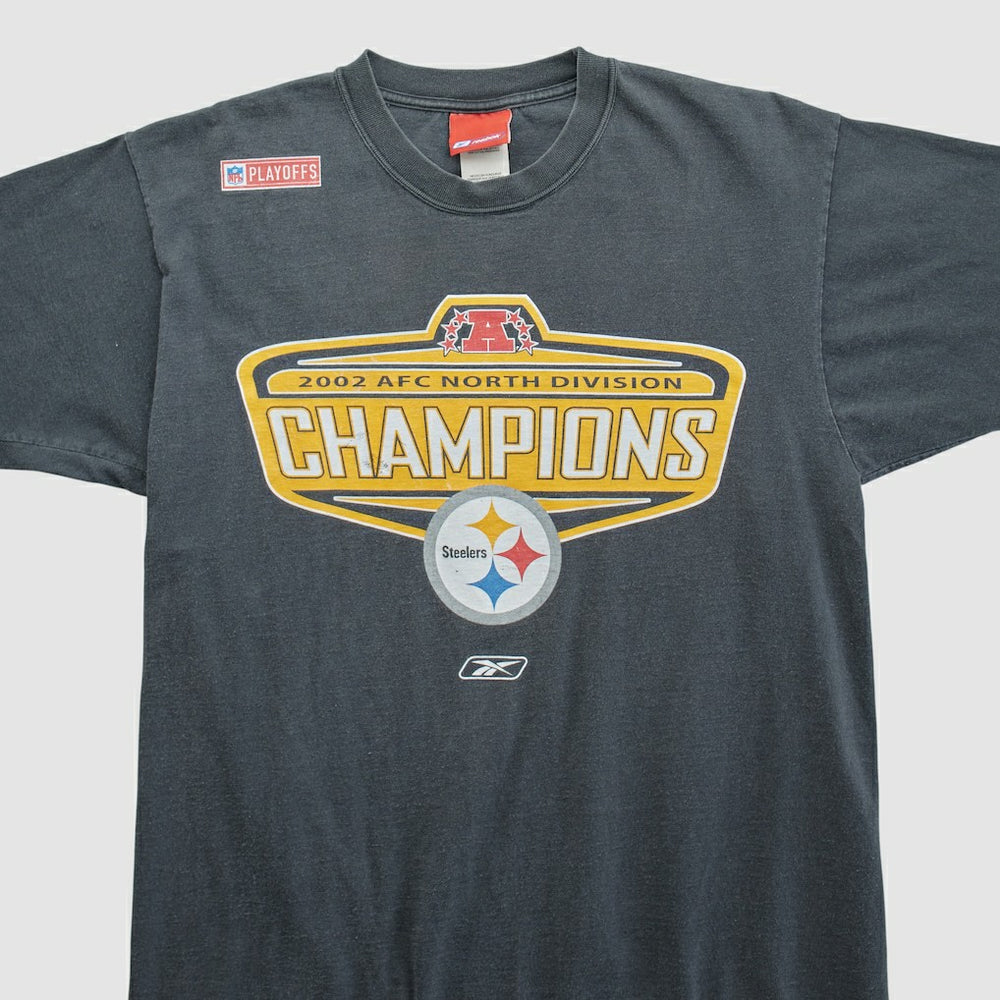 Pittsburgh Steelers Reebok 2002 T-shirt - Black Vintage on sale