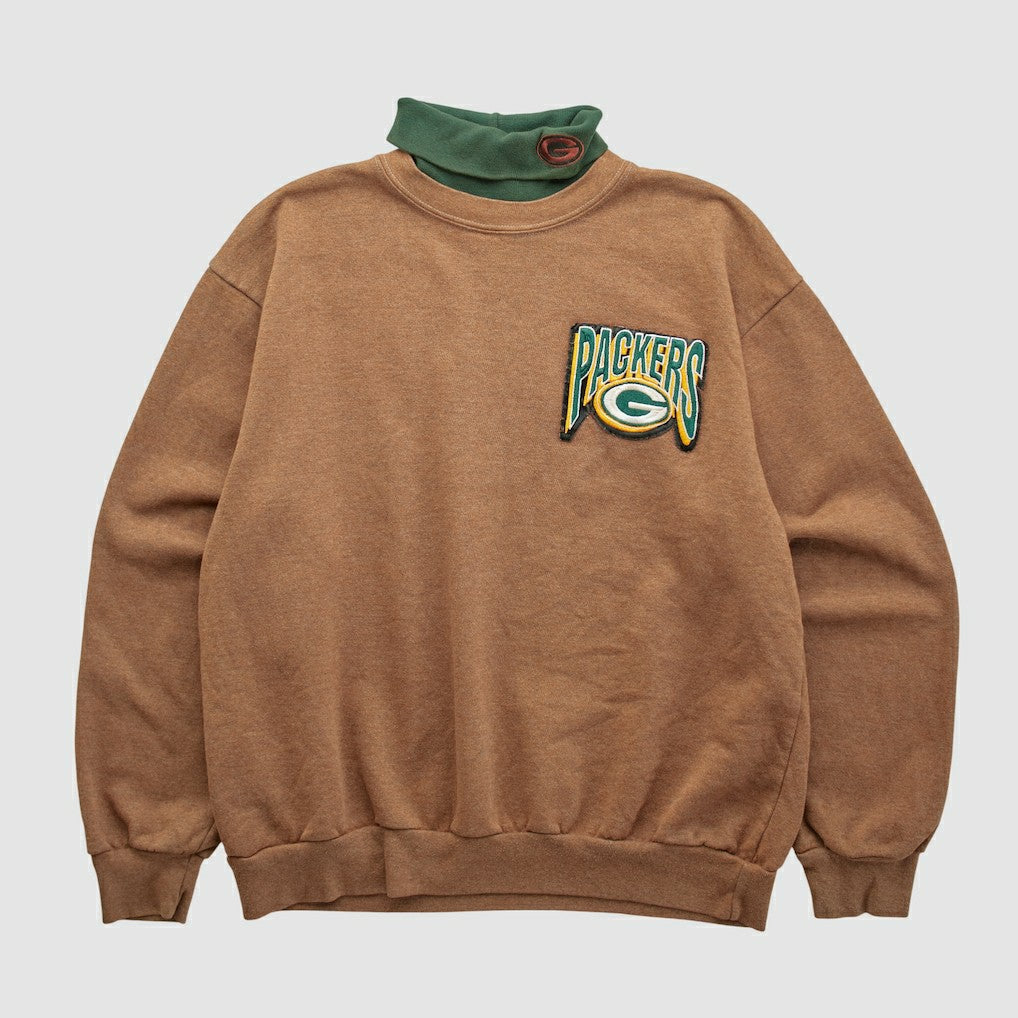 Green Bay Packers Majestic 90s Pullover Sweatshirt - Clay Vintage on sale