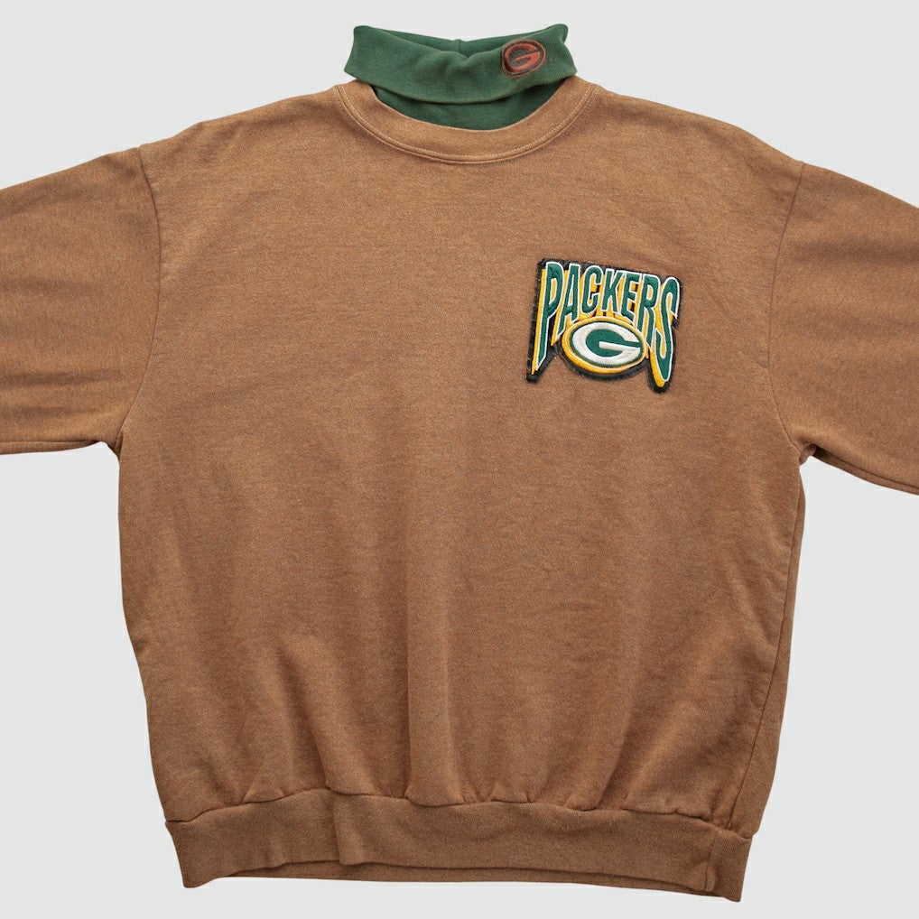 Green Bay Packers Majestic 90s Pullover Sweatshirt - Clay Vintage on sale