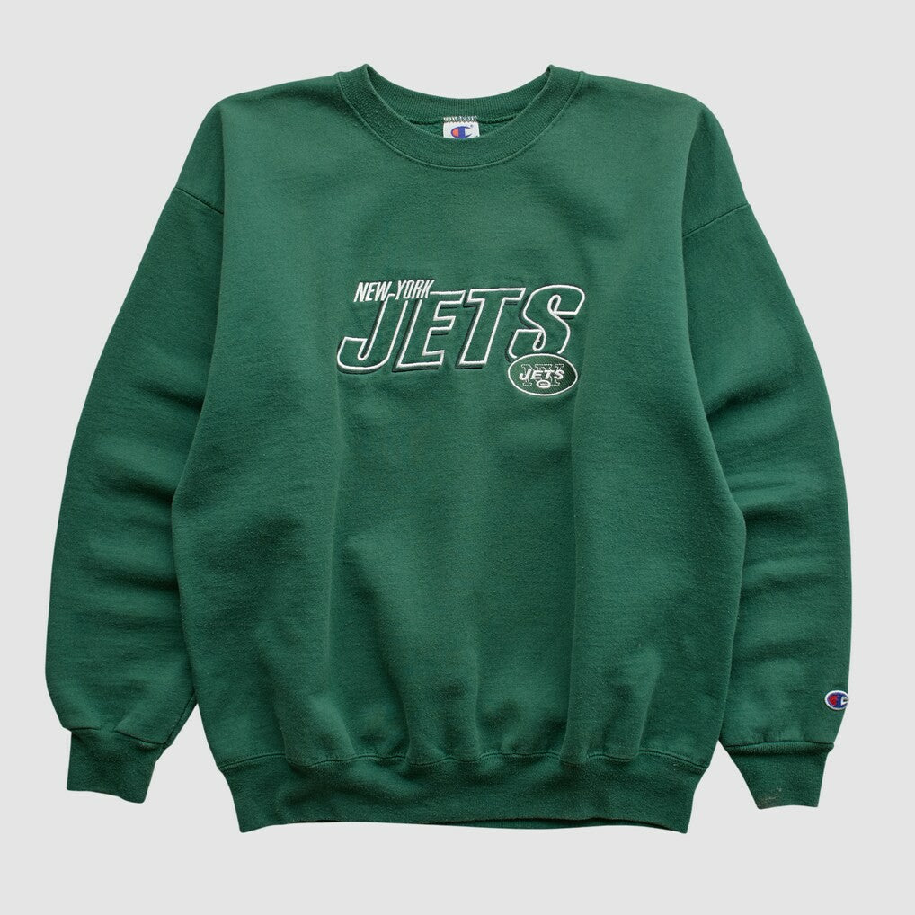 New York Jets Champion 2000s Pullover Sweatshirt - Green Vintage sale