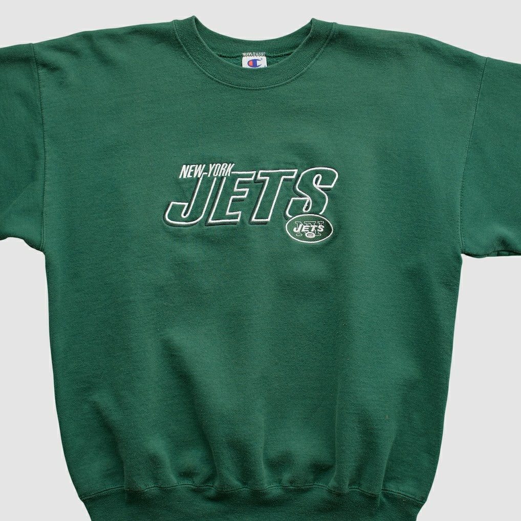 New York Jets Champion 2000s Pullover Sweatshirt - Green Vintage sale