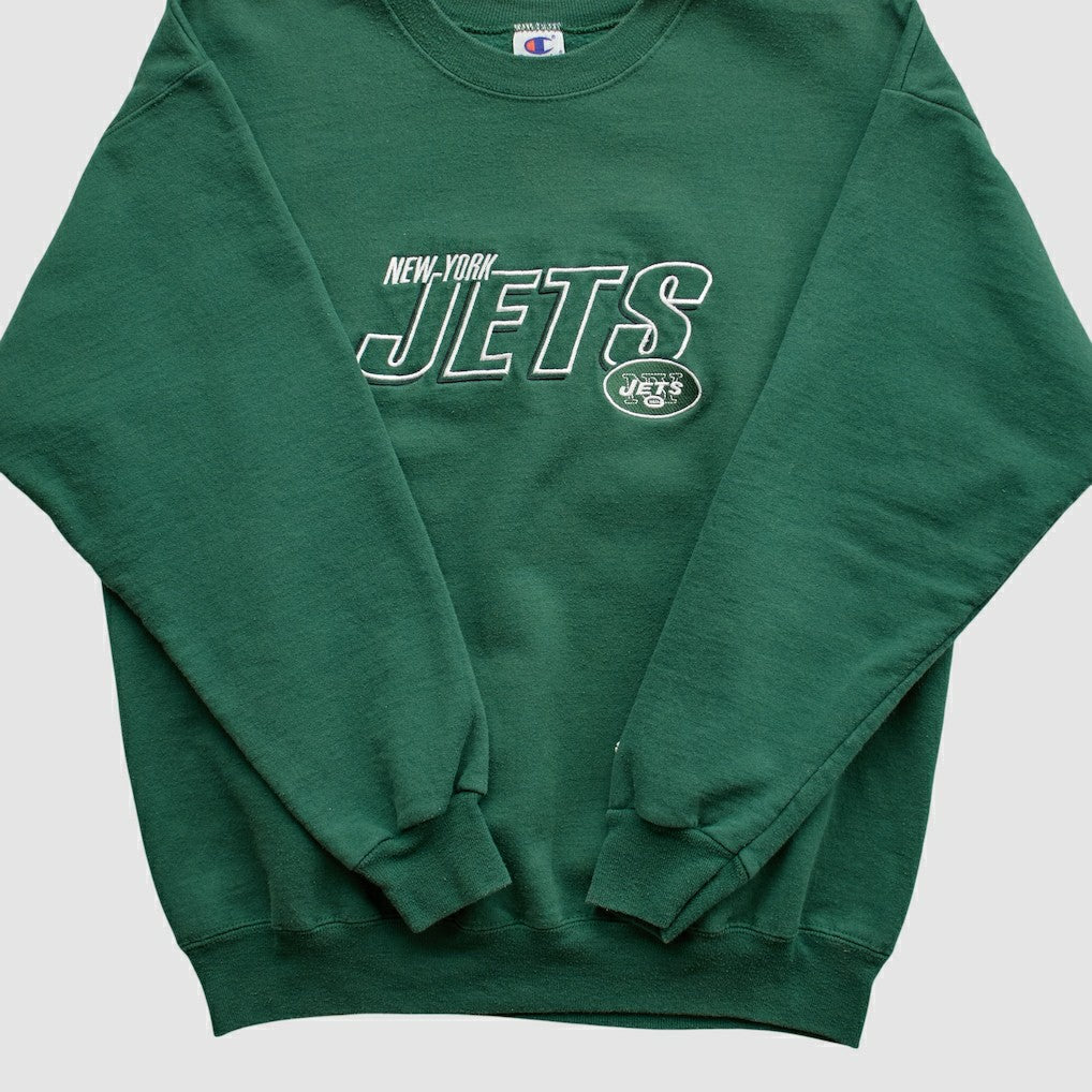 New York Jets Champion 2000s Pullover Sweatshirt - Green Vintage sale