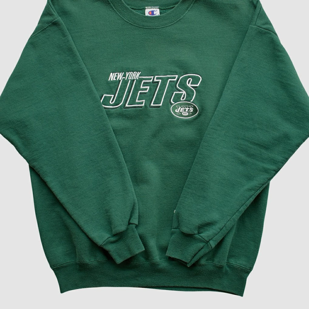 New York Jets Champion 2000s Pullover Sweatshirt - Green Vintage sale