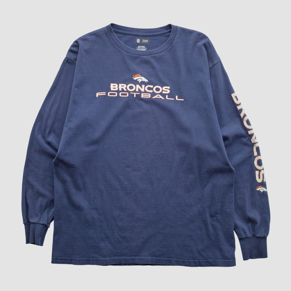Denver Broncos NFL 2010s Long Sleeve T-shirt - Navy Vintage outlet