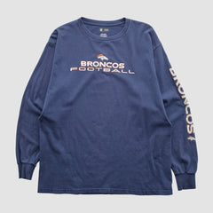 Denver Broncos NFL 2010s Long Sleeve T-shirt - Navy Vintage outlet