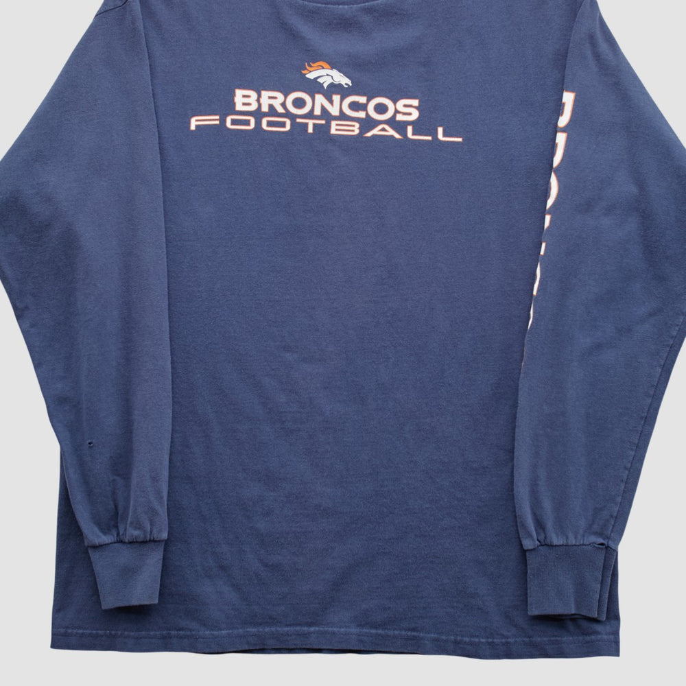 Denver Broncos NFL 2010s Long Sleeve T-shirt - Navy Vintage outlet