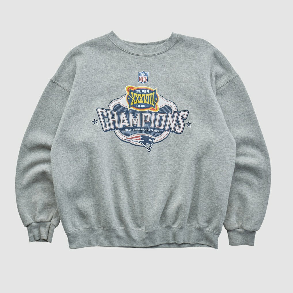 Super Bowl XXXVIII Lee Apparel 2004 Pullover Sweatshirt - Heather Gray Vintage online
