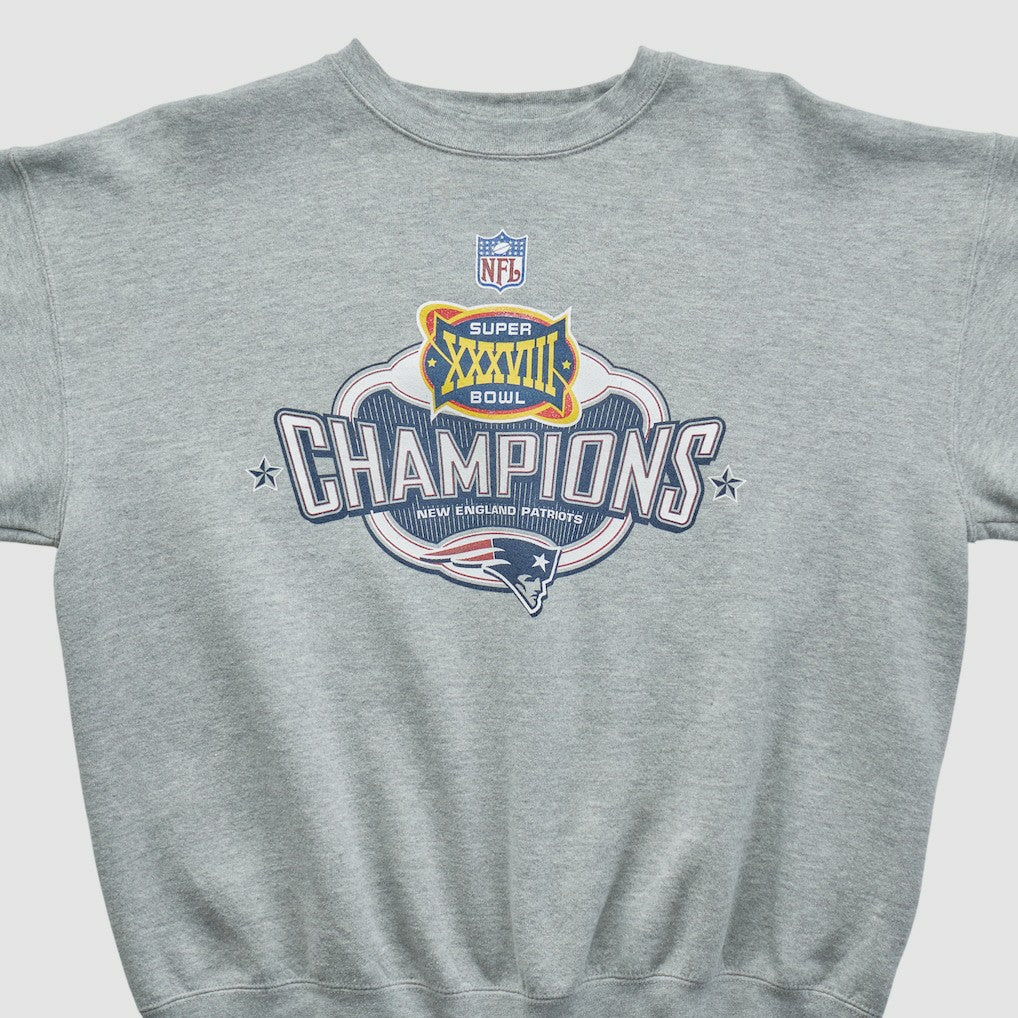 Super Bowl XXXVIII Lee Apparel 2004 Pullover Sweatshirt - Heather Gray Vintage online