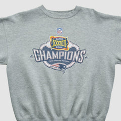 Super Bowl XXXVIII Lee Apparel 2004 Pullover Sweatshirt - Heather Gray Vintage online