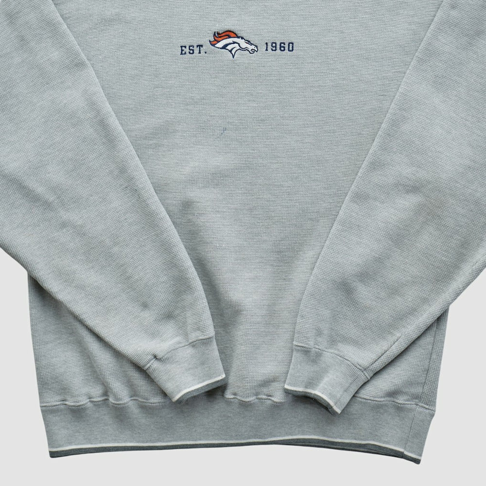 Denver Broncos Champion 2000s Pullover Sweatshirt - Heather Gray Vintage outlet