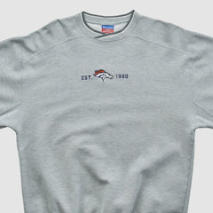 Denver Broncos Champion 2000s Pullover Sweatshirt - Heather Gray Vintage outlet