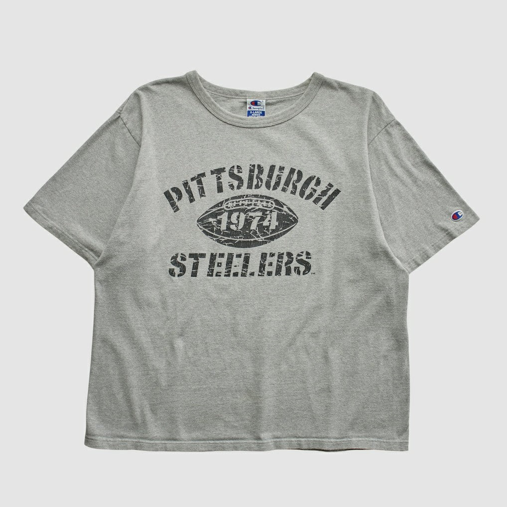 Pittsburgh Steelers Champion 90s T-shirt - Heather Gray Vintage online