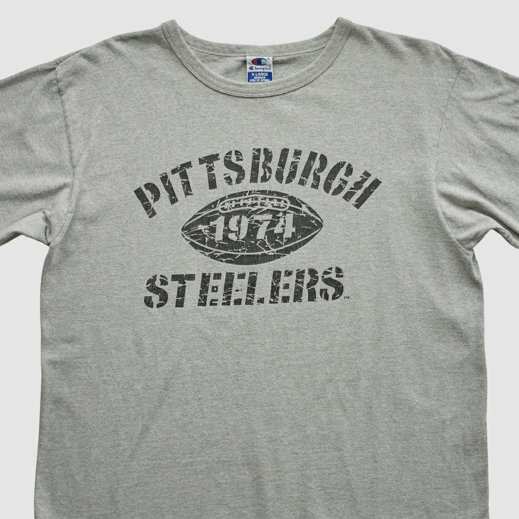 Pittsburgh Steelers Champion 90s T-shirt - Heather Gray Vintage online