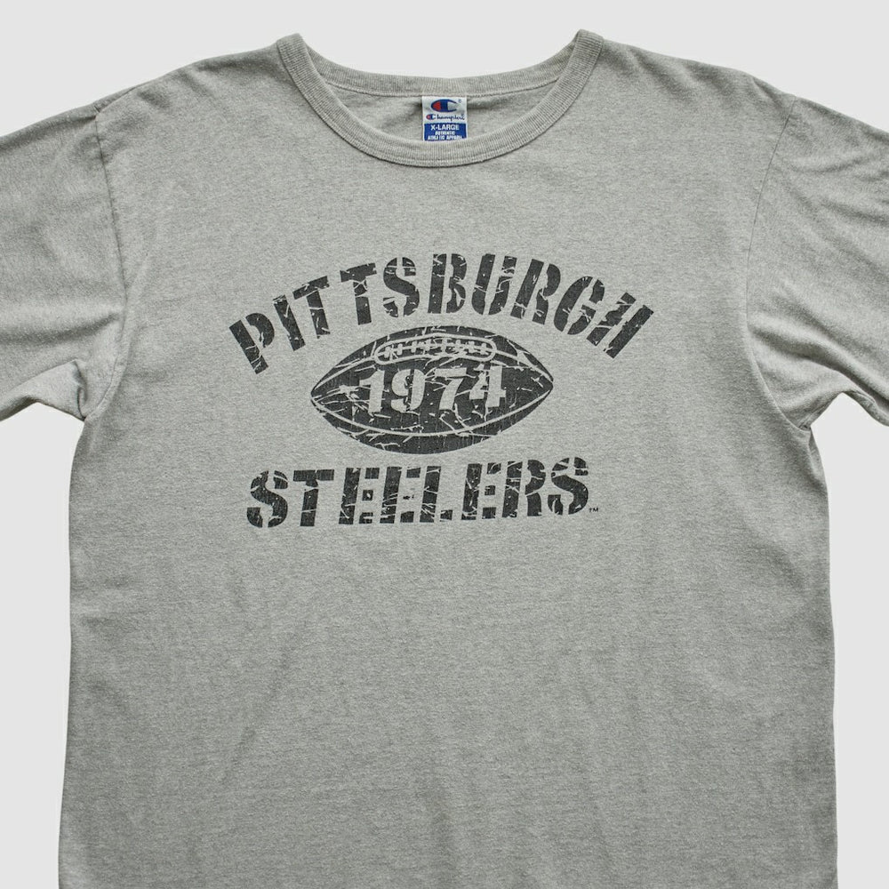 Pittsburgh Steelers Champion 90s T-shirt - Heather Gray Vintage online