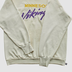 Minnesota Vikings Logo 7 80s Pullover Sweatshirt - White Vintage outlet