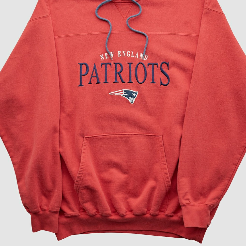 New England Patriots NFL 2000s Hooded Pullover Sweatshirt - Red Vintage discount