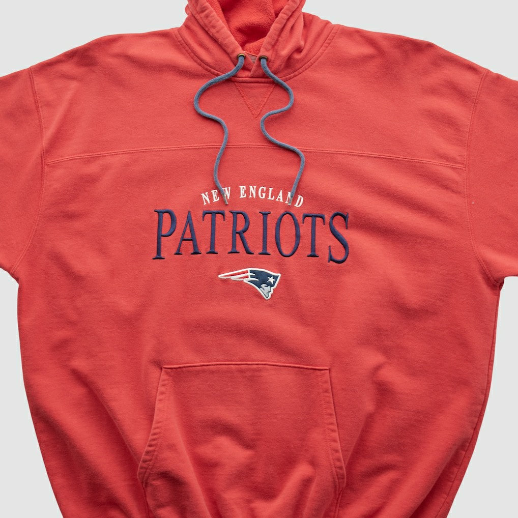 New England Patriots NFL 2000s Hooded Pullover Sweatshirt - Red Vintage discount