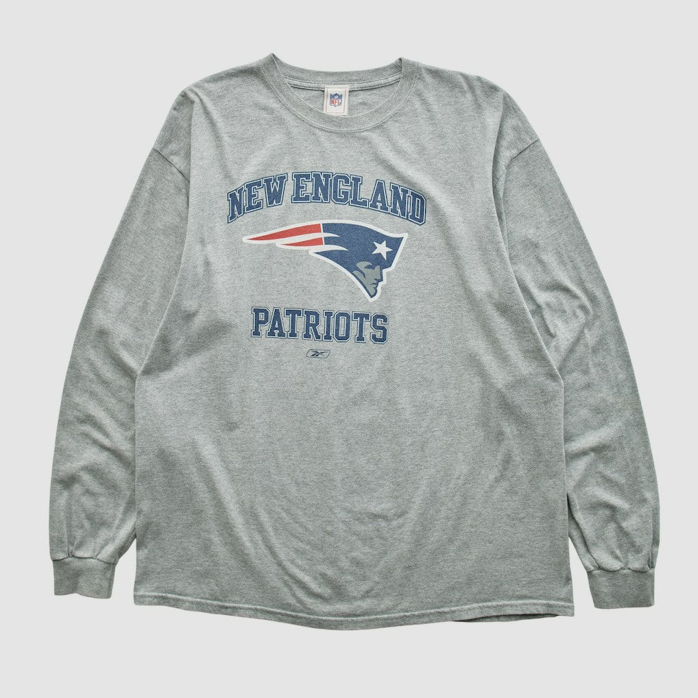 New England Patriots NFL 2000s Long Sleeve T-shirt - Heather Gray Vintage on sale