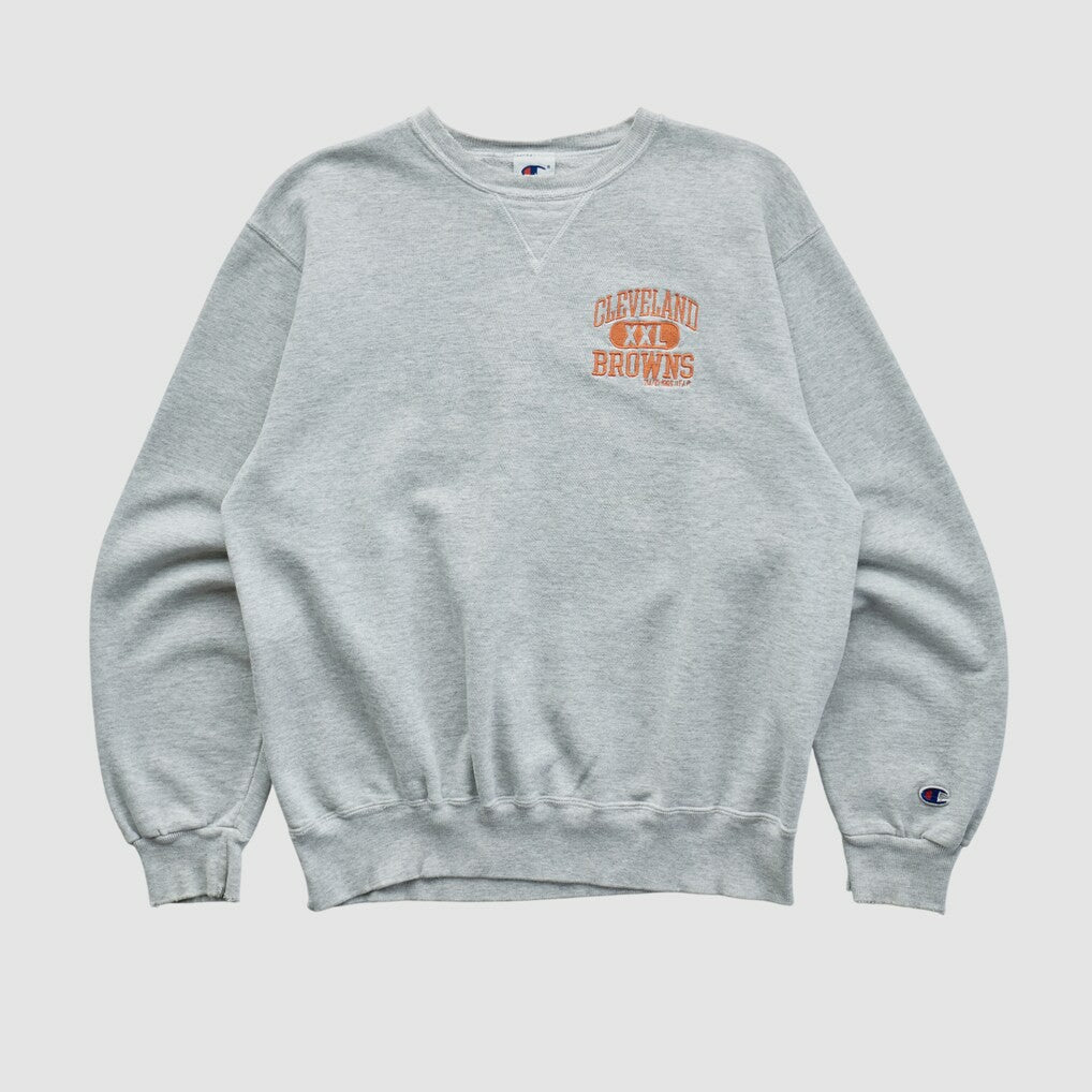 Cleveland Browns Champion 90s Pullover Sweatshirt - Heather Gray Vintage online