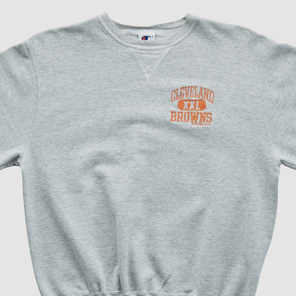 Cleveland Browns Champion 90s Pullover Sweatshirt - Heather Gray Vintage online