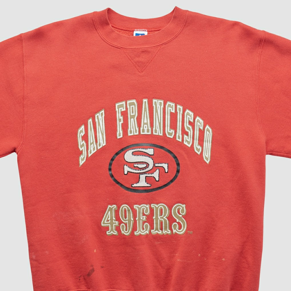 San Francisco 49ers Russell 90s Pullover Sweatshirt - Red Vintage sale