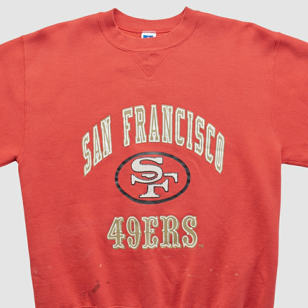 San Francisco 49ers Russell 90s Pullover Sweatshirt - Red Vintage sale