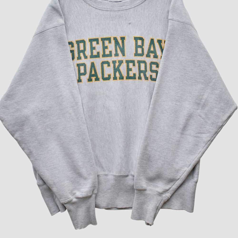 Green Bay Packers Champion 2000s Pullover Sweatshirt - Heather Gray Vintage discount